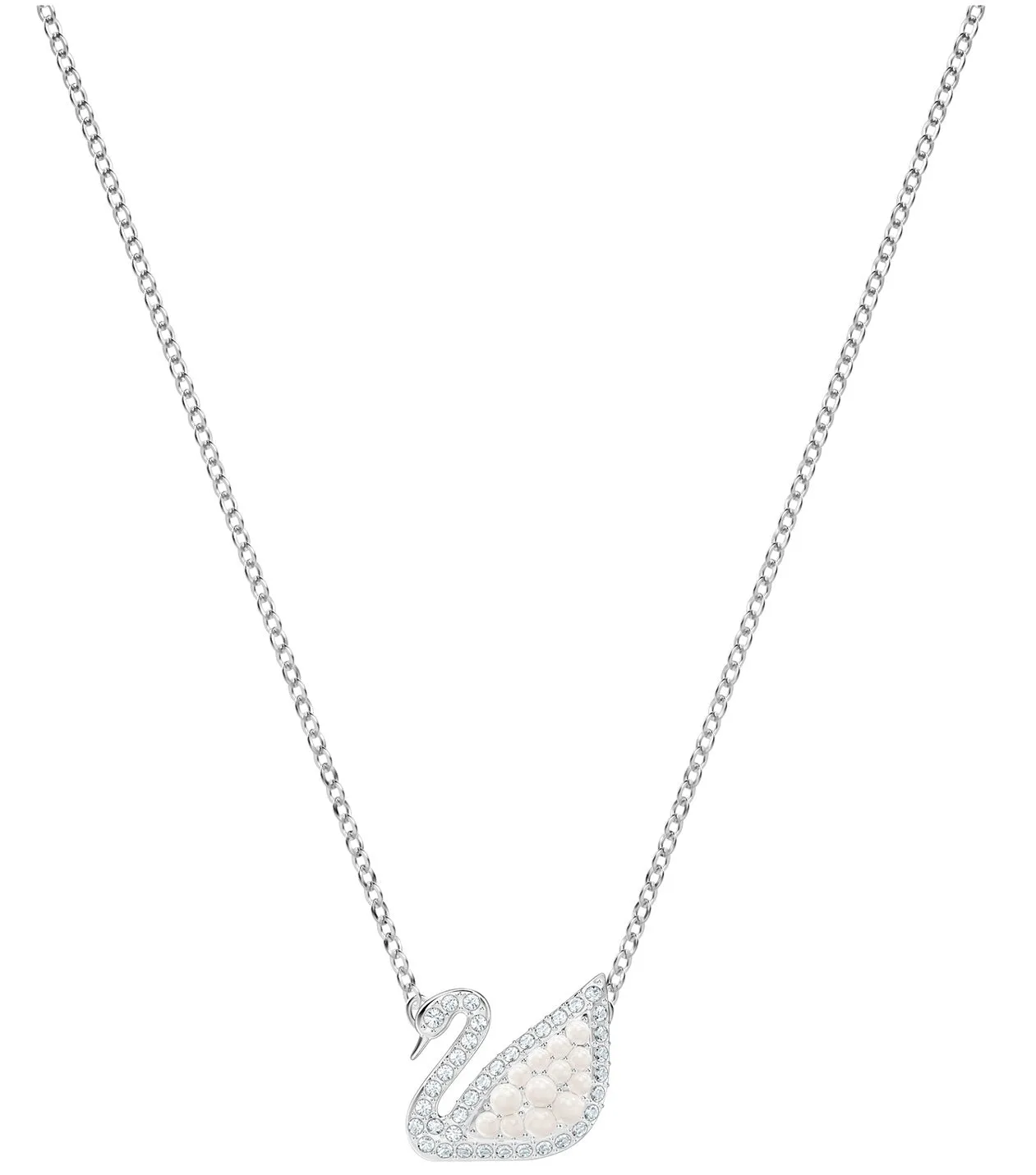 Swarovski ICONIC SWAN NECKLACE, Small, Rhodium plated -5416605